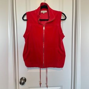 JONES NEW YORK Women’s Size S Red x Gold Velour Vest